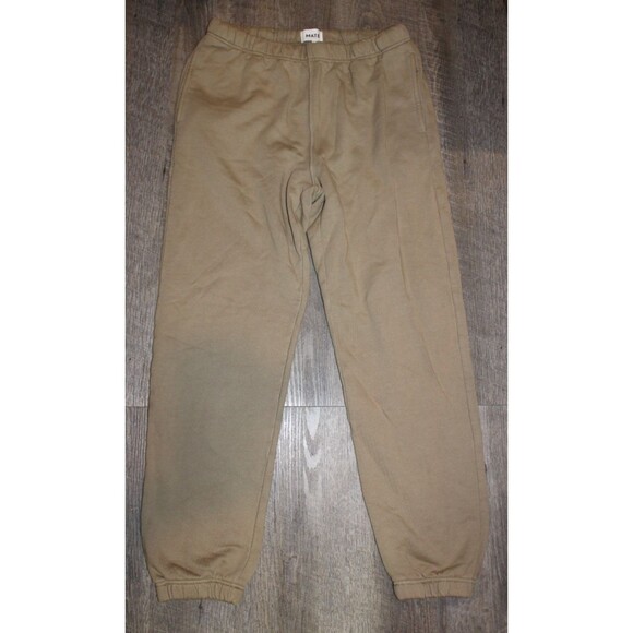 Mate The Label Organic Fleece Relaxed Pocket Jogger Sweatpants TAN NWOT SZ S - Picture 2 of 5